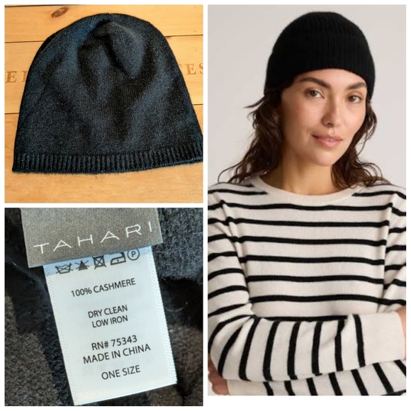 Tahari Cashmere Beanie one size